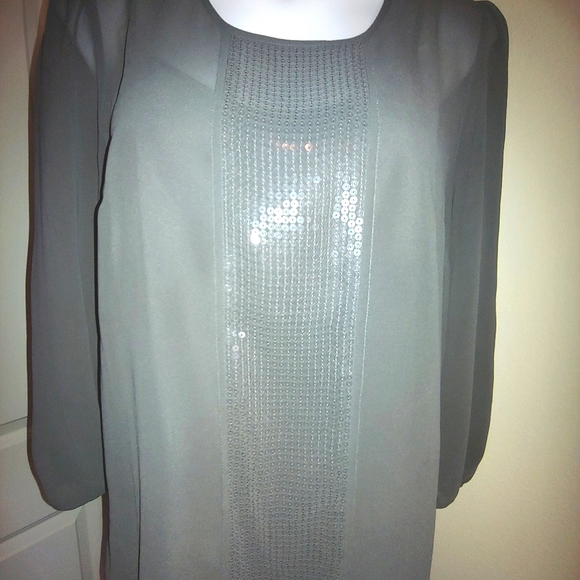 Sequin Blouse with Camisole in Grey Size 10 - Picture 3 of 5